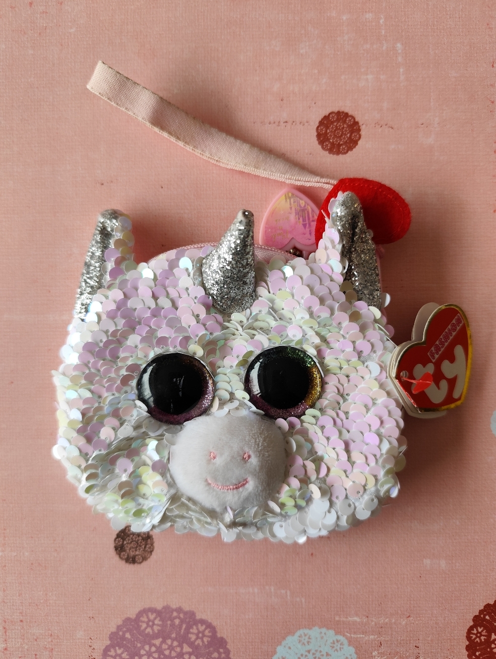 3/$25💙TY Beanie Babies Boos Flippables Diamond the Unicorn Fashion Sequin Purse